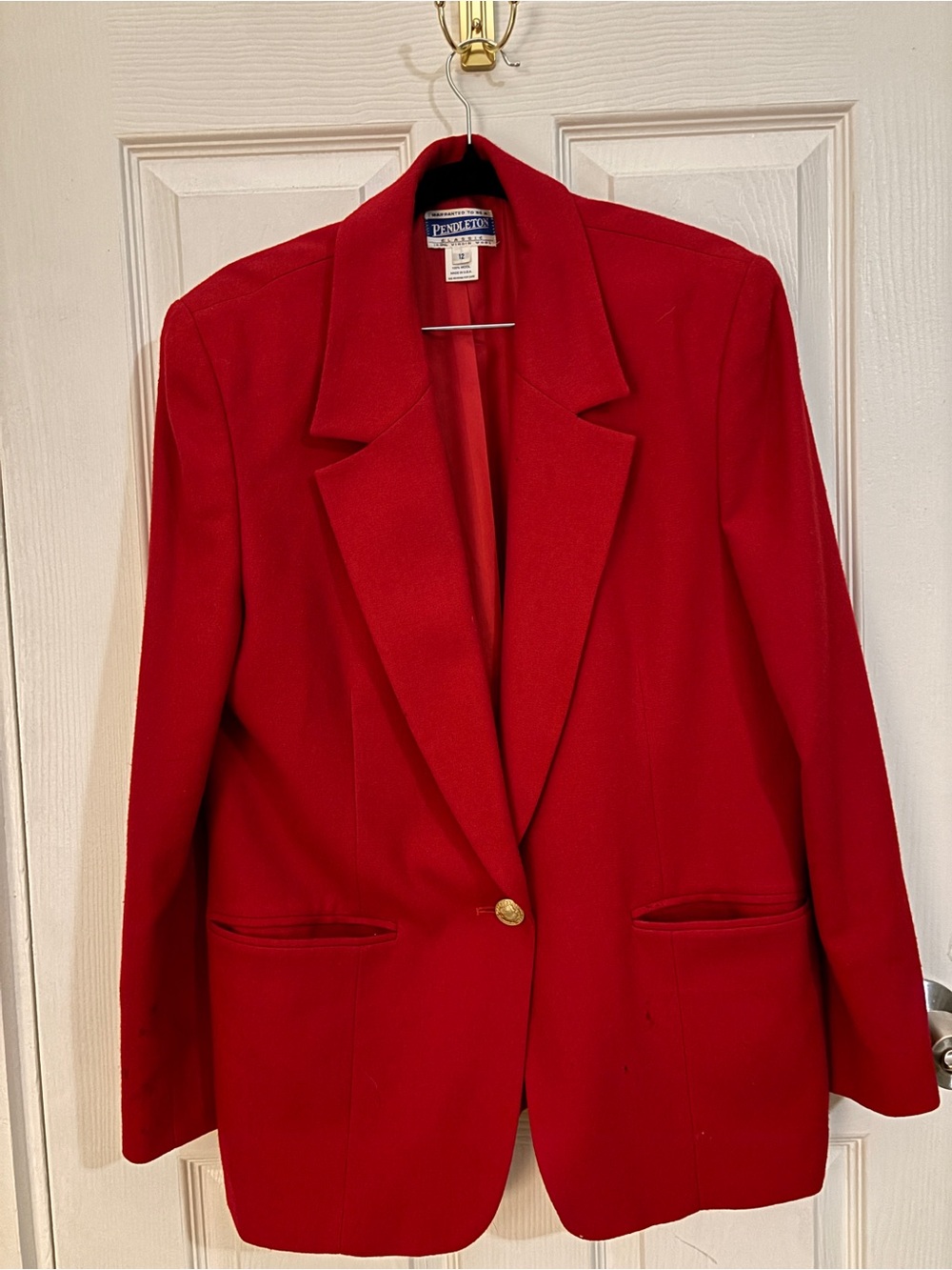 Vintage 90s Pendleton Red Wool Blazer